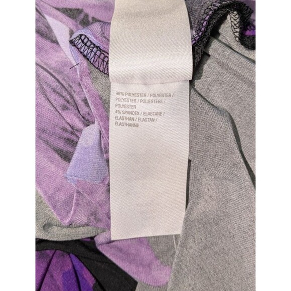 Susan Graver Artisan Blouse 1X Women's Purple Floral Sequin Long Sleeve Liquid - Picture 7 of 7